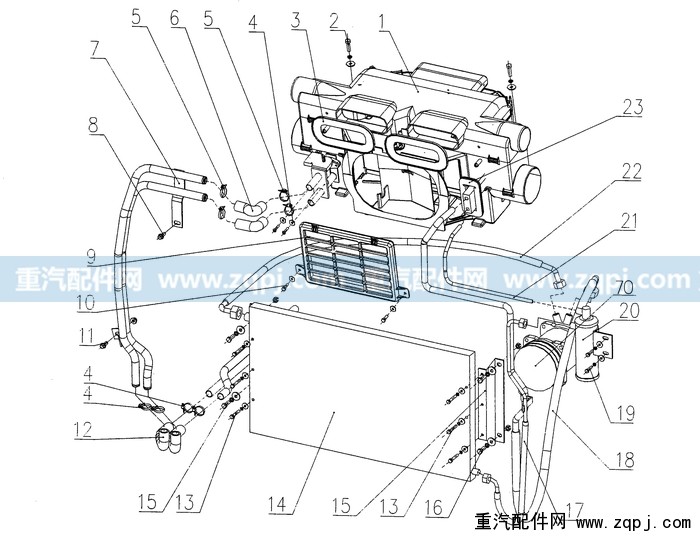 WG1642820016,壓-冷軟管總成,濟南馳納重型汽車進出口貿(mào)易有限公司