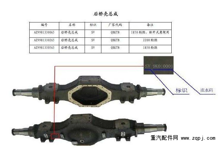 AZ9981330065/8,AC16后橋殼,濟(jì)南鑫巨鼎汽車(chē)配件有限公司