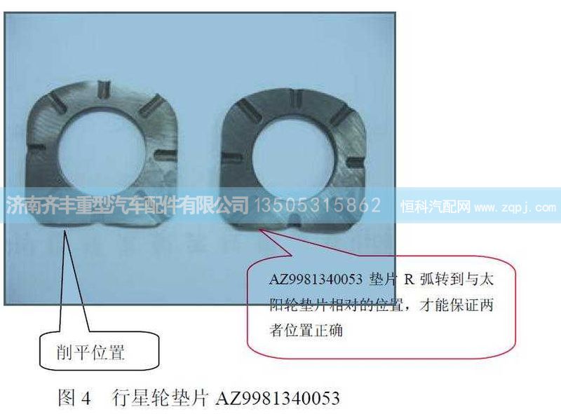 AZ9981340053,AC16輪邊行星輪墊片,濟(jì)南鐵鹿汽車零部件有限公司