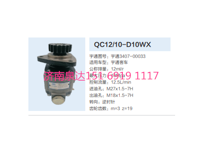 QC12/10-D10WX,動(dòng)力轉(zhuǎn)向齒輪泵,濟(jì)南泉達(dá)汽配有限公司