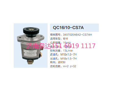 QC16/10-CS7A,動力轉(zhuǎn)向齒輪泵,濟(jì)南泉達(dá)汽配有限公司