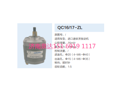 QC16/17-ZL,動力轉(zhuǎn)向齒輪泵,濟南泉達汽配有限公司