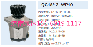 QC18/13-WP10,動(dòng)力轉(zhuǎn)向齒輪泵,濟(jì)南泉達(dá)汽配有限公司