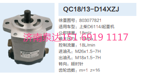 QC18/13-D14XZJ,動力轉(zhuǎn)向齒輪泵,濟南泉達(dá)汽配有限公司