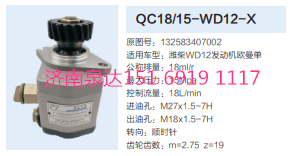 QC18/15-WD12-X,動(dòng)力轉(zhuǎn)向齒輪泵,濟(jì)南泉達(dá)汽配有限公司