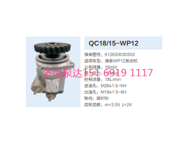 QC18/15-WP12,動力轉向齒輪泵,濟南泉達汽配有限公司