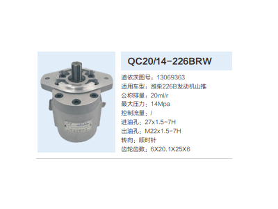 QC20/14-226BRW,動(dòng)力轉(zhuǎn)向齒輪泵,濟(jì)南泉達(dá)汽配有限公司