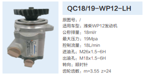 QC18/19-WP12-LH,動力轉(zhuǎn)向齒輪泵,濟南泉達汽配有限公司