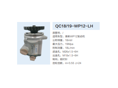 QC18/19-WP12-LH,動力轉(zhuǎn)向齒輪泵,濟南泉達汽配有限公司