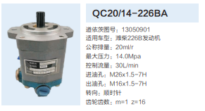 QC20/14-226BA,動力轉(zhuǎn)向齒輪泵,濟南泉達汽配有限公司