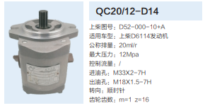 QC20/12-D14,動(dòng)力轉(zhuǎn)向齒輪泵,濟(jì)南泉達(dá)汽配有限公司