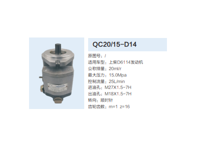 QC20/15-D14,動力轉(zhuǎn)向齒輪泵,濟南泉達(dá)汽配有限公司