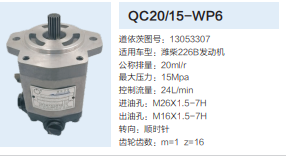 QC20/15-WP6,動力轉(zhuǎn)向齒輪泵,濟(jì)南泉達(dá)汽配有限公司