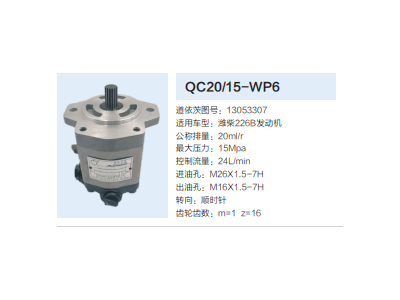 QC20/15-WP6,動力轉(zhuǎn)向齒輪泵,濟(jì)南泉達(dá)汽配有限公司