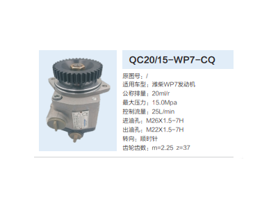 QC20/15-WP7-CQ,動力轉向齒輪泵,濟南泉達汽配有限公司