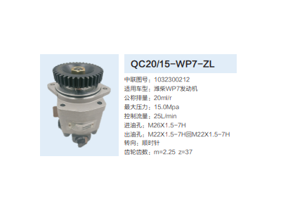 QC20/15-WP7-ZL,齒輪泵,濟(jì)南泉達(dá)汽配有限公司