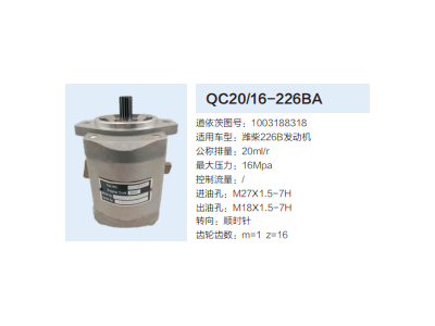 QC20/16-226BA,齒輪泵,濟南泉達汽配有限公司