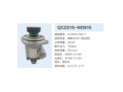 QC22/15-WD615,齒輪泵,濟(jì)南泉達(dá)汽配有限公司