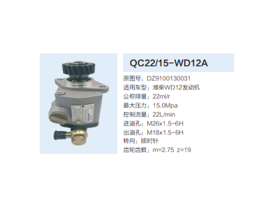 QC22/15-WD12A,齒輪泵,濟(jì)南泉達(dá)汽配有限公司