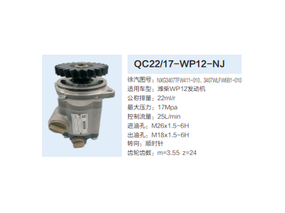 3407WLFW6B1-010,轉(zhuǎn)向助力泵,濟(jì)南泉達(dá)汽配有限公司