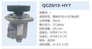 QC25/13-HY7,轉(zhuǎn)向助力泵,濟(jì)南泉達(dá)汽配有限公司