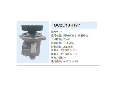 QC25/13-HY7,轉(zhuǎn)向助力泵,濟(jì)南泉達(dá)汽配有限公司