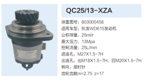 QC25/13-XZA,轉向助力泵,濟南泉達汽配有限公司