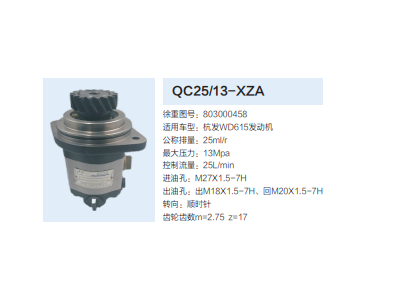 QC25/13-XZA,轉向助力泵,濟南泉達汽配有限公司