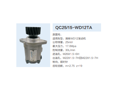 QC25/15-WD12TA,轉(zhuǎn)向助力泵,濟(jì)南泉達(dá)汽配有限公司