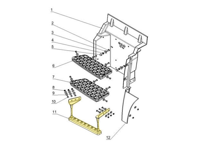 DZ13241240710,Lower left step assembly,濟南向前汽車配件有限公司