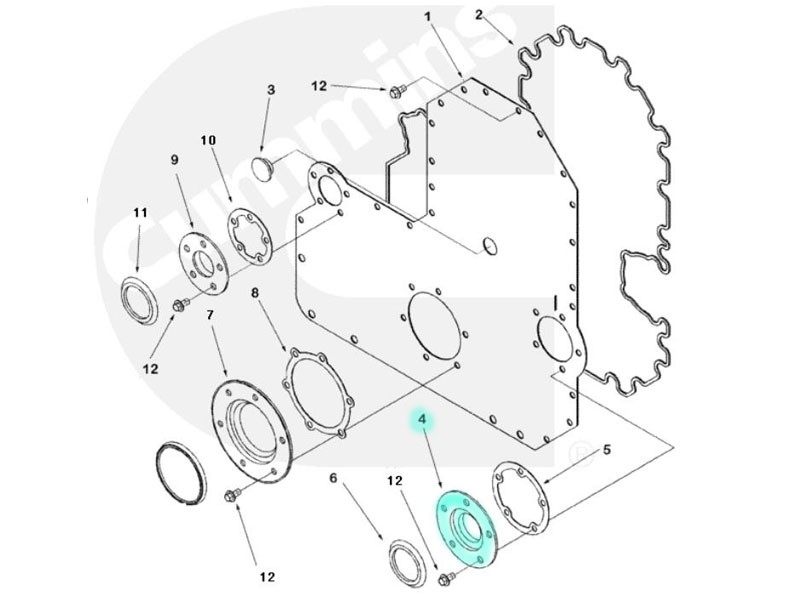 3892020X,Front gear chamber cover oil seal,濟(jì)南向前汽車(chē)配件有限公司