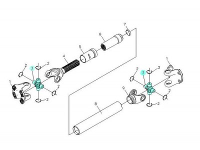 HWJ-3276-00,Φ57 Lengthening the universal joint,濟南向前汽車配件有限公司