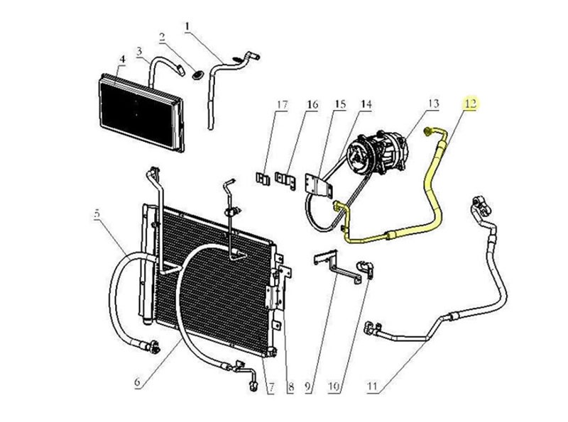 2483734,Compressor-condenser connection pipe,濟南向前汽車配件有限公司