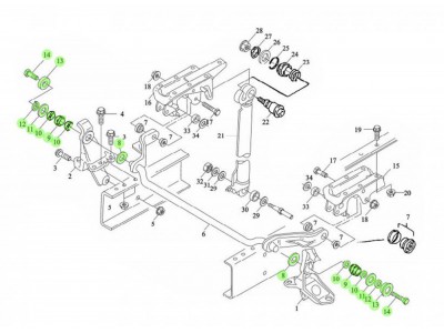 DZ13241430080-XLB   翻轉(zhuǎn)軸修理包,Tilting shaft repair kit,濟南向前汽車配件有限公司