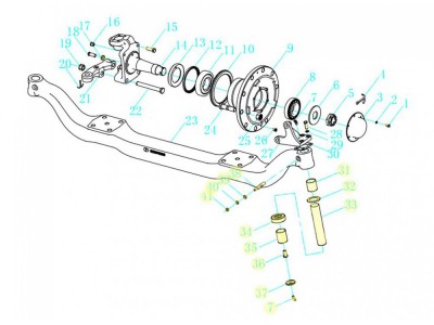 XLB-55T-A 5.5噸轉(zhuǎn)向節(jié)修理包-改進(jìn)型,5.5T Steering knuckle repair Kit - Improved,濟(jì)南向前汽車配件有限公司