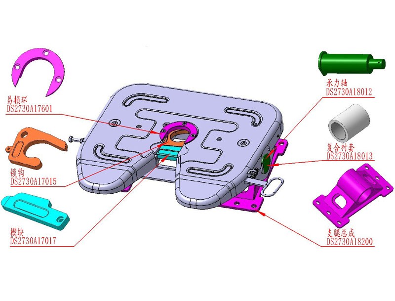 DS2730A17012  支腿銷軸,Leg pin,濟(jì)南向前汽車配件有限公司