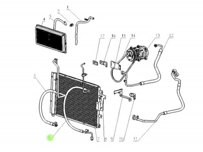 DZ14251845004  蒸發(fā)器進(jìn)管,Evaporator inlet pipe,濟(jì)南向前汽車配件有限公司