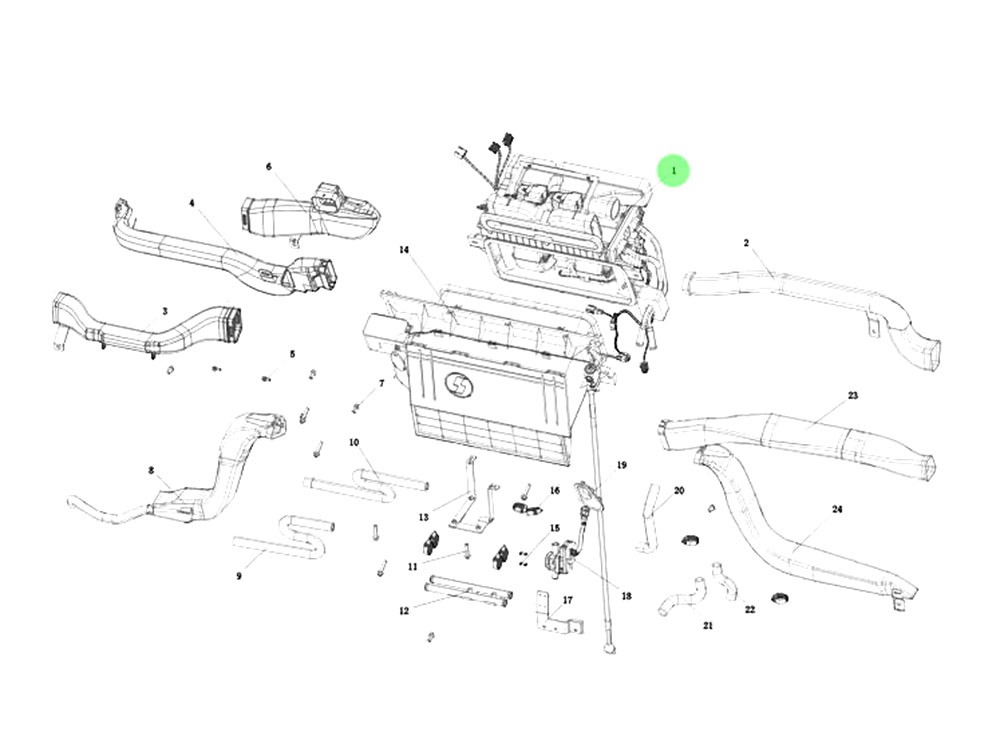 DZ15221841001  空調(diào)本體總成,Air conditioner body assembly,濟南向前汽車配件有限公司