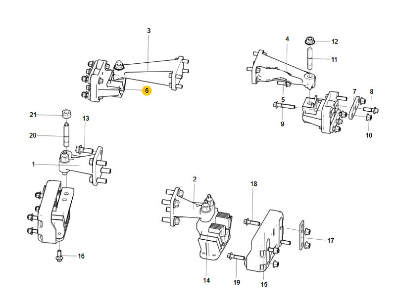 中國重汽HOWO N5G 卡車發(fā)動機(jī)懸置系統(tǒng)橡膠支撐配件/YG9525595040 前橡膠支承總成