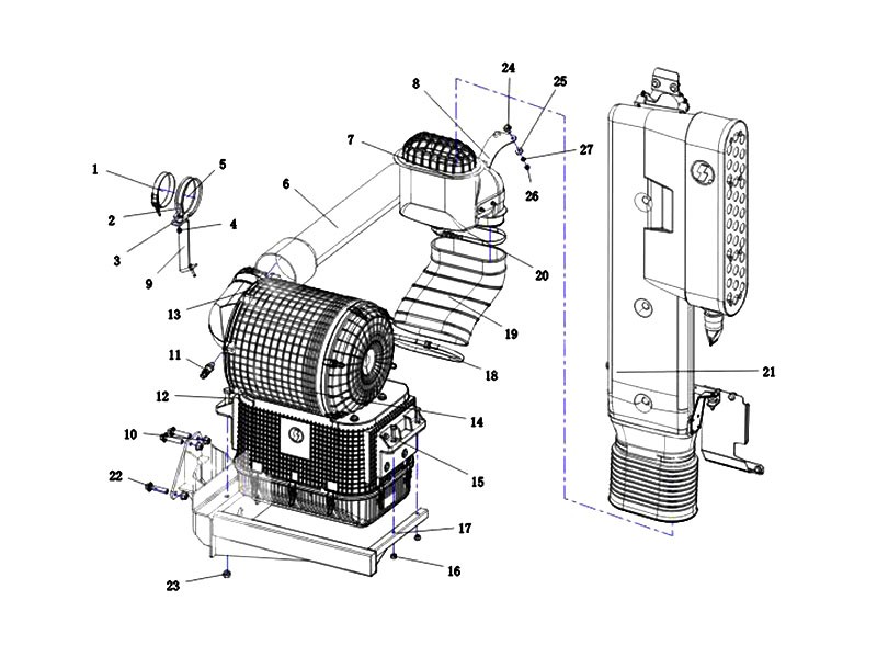 DZ91259190062  大流量油浴式空濾器總成,Oil bath type air filter assembly,濟南向前汽車配件有限公司