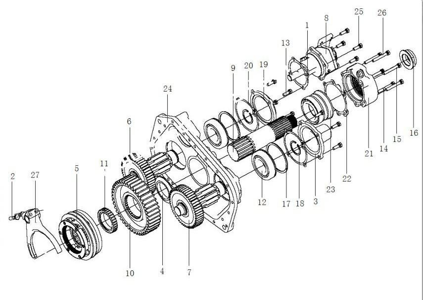 12JSD200T-1707010-69  副箱總成,Auxiliary box assembly,濟(jì)南向前汽車配件有限公司