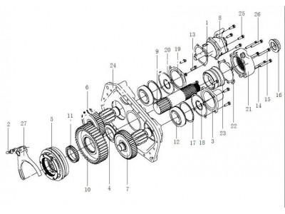 12JSD200T-1707010-69  副箱總成,Auxiliary box assembly,濟(jì)南向前汽車配件有限公司