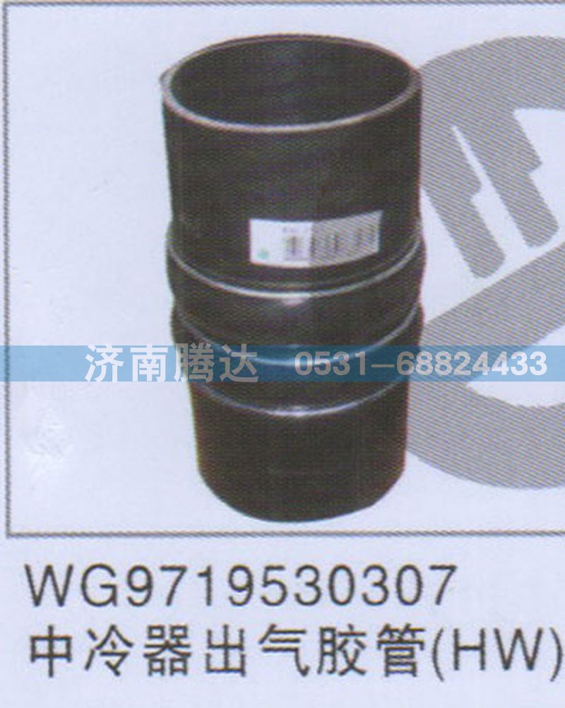 WG9719530307,WG9719530307中冷器出氣膠管HW,濟(jì)南錦陽汽配有限公司（原騰達(dá)）